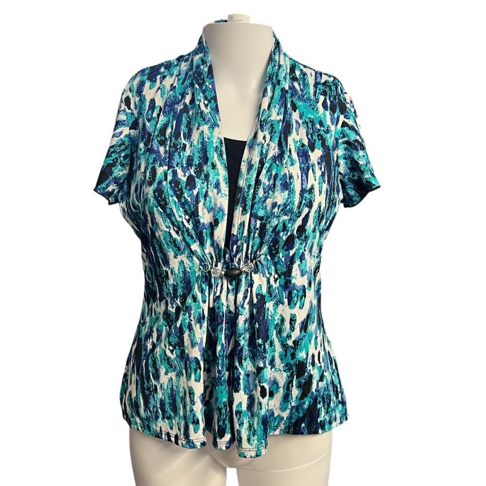Notations Women’s Blue Ruched Blouse Sz. PMD